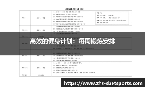 高效的健身计划：每周锻炼安排